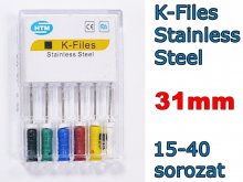 K-Files - Stainless Steel - 31mm - 15-40 sorozat K-Files - Stainless Steel - 31mm - 15-40 sorozat