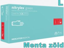 5.3 Kesztyű - Mercator - Nitril - MENTA ZÖLD - 100db - L - púdermentes