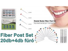 Fiber Post Kit - Üvegszálas csap készlet - 4db fúróval - transparens - 20db