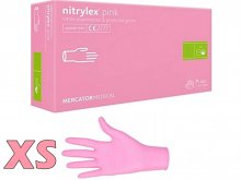 4. Kesztyű - Mercator - Nitril - PINK - 100db - XS - púdermentes