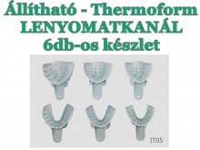 Lenyomatkanál - ÁLLÍTHATÓ - Thermoform - szürke műanyag - 6 db - készlet - S,M,L
