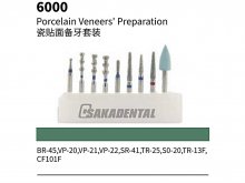 Fúró Gyémánt Készlet - Porcelain Veneers Preparation - 10db-os - FG befogás - 6000