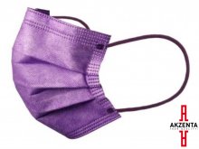 Arcmaszk - Szájkendő - Akzenta - Top Mask Plus - LILA - 3 rétegű - szinezett gumizású