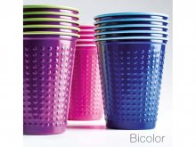 8. Pohár - vastag műanyag - Bicolor - 200ml - Pink/Fukszia - 40db