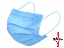 Arcmaszk - Szájkendő - Akzenta - Top Mask Plus - KÉK - 3 rétegű - szinezett gumizású
