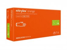 0.6 Kesztyű - Mercator - Nitril - NARANCS - 100db - S - púdermentes