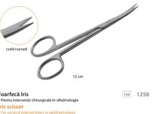 Iris olló - 12cm - hajlított végű