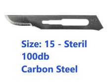 Egyszerhasználatos steril szike - Forma 15 - 100db/doboz