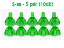 Lenyomatkanál - műanyag - eldobható - 5 pár - S - ABS - zöld