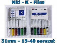 K-Files - NITI - 31mm - 15-40 sorozat K-Files - NITI - 31mm - 15-40 sorozat