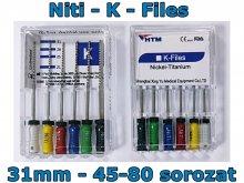 K-Files - NITI - 31mm - 45-80 sorozat K-Files - NITI - 31mm - 45-80 sorozat