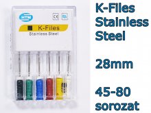 K-Files - Stainless Steel - 28mm - 45-80 sorozat K-Files - Stainless Steel - 28mm - 45-80 sorozat