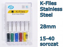 K-Files - Stainless Steel - 28mm - 15-40 sorozat K-Files - Stainless Steel - 28mm - 15-40 sorozat