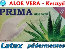 9. Kesztyű - ALOE VERA - Púdermentes - Prima LATEX vizsgálókesztyű - XS, S és M