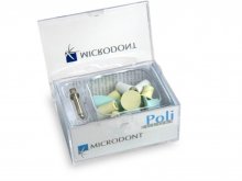 Kompozit - Porcelán - Finírozó Polírozó KÉSZLET - 18db + Mandrel - Könyökdarabba - Microdont