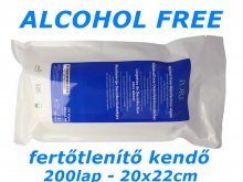 Felület fertőtlenítő kendő - Alcohol Free - PURE - 200db - 20x22cm