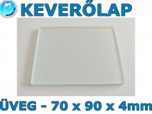 Keverőlap - ÜVEG - 70x90x4mm - átlátszó