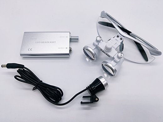 Loupe - LED fényes 3W - nagyítós szemüveg - komplett készlet - EZÜST