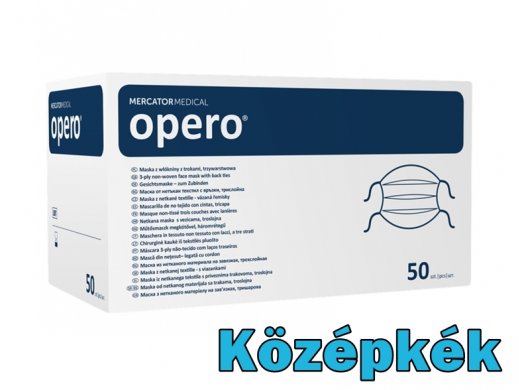 Arcmaszk - 50db - Mercator Medical Opero - 3 rétegű gumis sebészi - KÉK