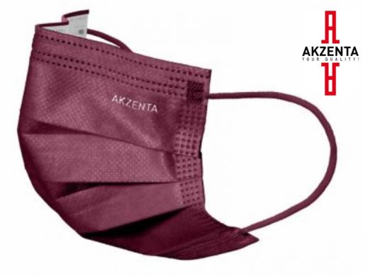 Arcmaszk - Szájkendő - Akzenta - Top Mask Plus - BURGUNDI - 3 rétegű - szinezett gumizású
