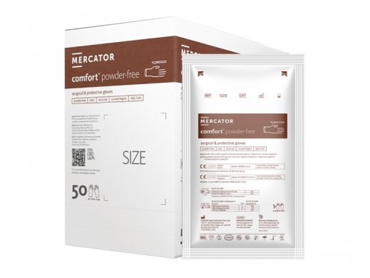 Kesztyű - sebészeti - STERIL - púdermentes - latex - 1 pár - 7,5 - Mercator Medical