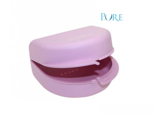 Műanyag doboz - Ortho Tray - fogszabályzó doboz - magas - PINK