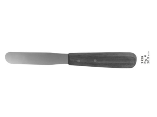 Spatula - fa nyéllel - egyenes végű