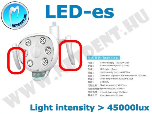 Fogászati Operációs Lámpa - LED -es - CSAK FOGANTYÚ 2db