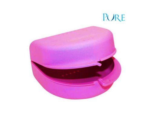 Műanyag doboz - Ortho Tray - fogszabályzó doboz - magas - MAGENTA