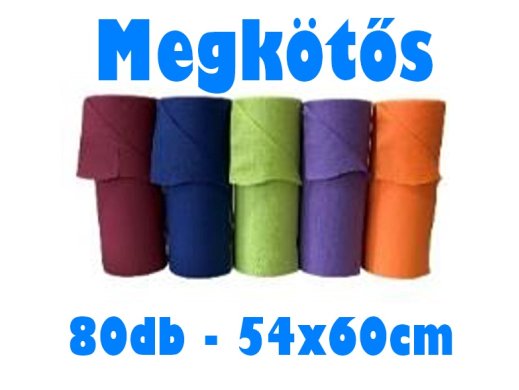 1.Nyálkendő - 54x60cm - tekercses - megkötős - 80 darab - TÖBBFÉLE SZÍN