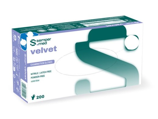 Kesztyű - Nitril - Sempermed Velvet - 200db - S