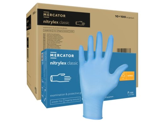 0.0 Kesztyű - Mercator - Nitril - KÉK - 100db - XS - púdermentes