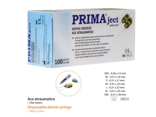 Egyszerhasználatos steril injekciós tű - patronos - 0,31x21mm - 30G - Cilinderampullás - Prima