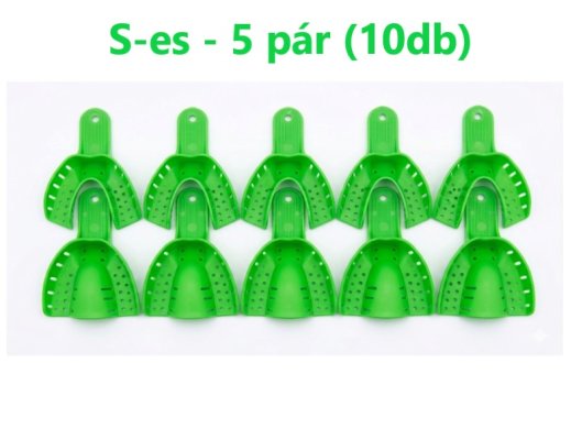 Lenyomatkanál - műanyag - eldobható - 5 pár - S - ABS - zöld