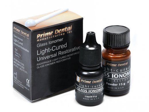 Glass Ionomer Light-Cured Universal Restorative Kit Prime-Dent® - Fuji II LC helyett