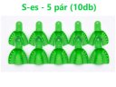 Lenyomatkanál - műanyag - eldobható - 5 pár - S - ABS - zöld